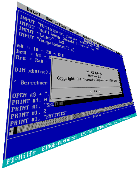 Bildschirmschnappschuss von QBasic